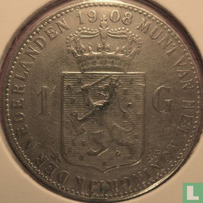 Niederlande 1 Gulden 1908 - Bild 1