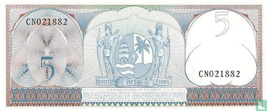 Suriname 5 Gulden 1963 - Bild 2