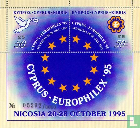 Exposition philatélique européen CHYPRE-EUROPHILEX, avec overprint