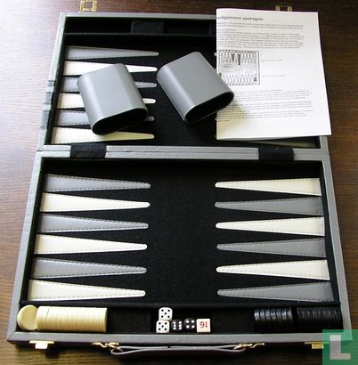 Backgammon in luxe metalen koffer - Image 2