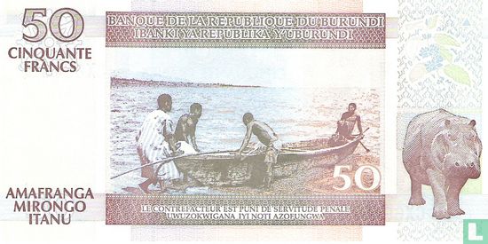 Burundi 50 Francs 2005 - Afbeelding 2