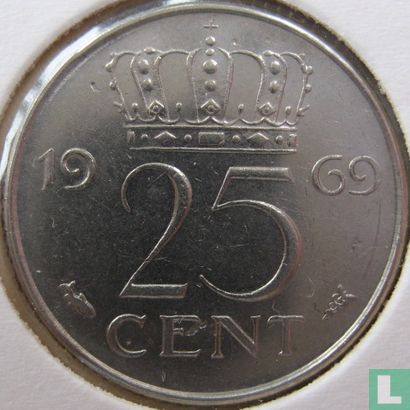 Nederland 25 cent 1969 (vis) - Afbeelding 1