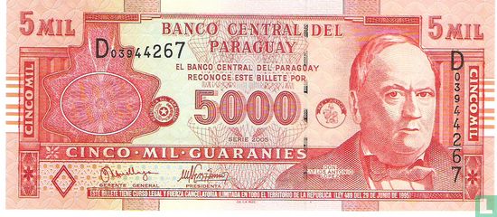 Paraguay 5.000 Guaranies 2005 - Image 1