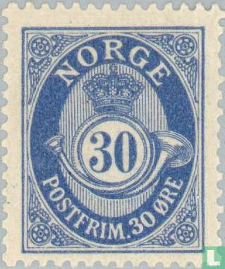 Posthoorn "Norge" in Antiqua 
