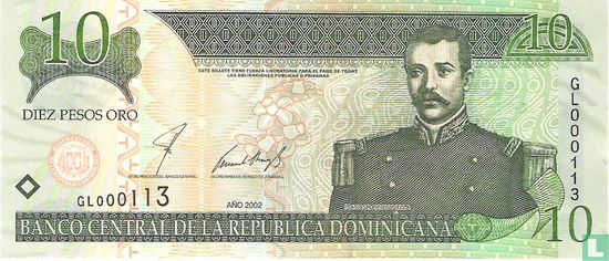 Dominicaanse Republiek 10 Pesos Oro 2002 - Afbeelding 1