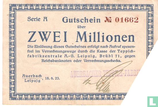 Auerbach 2 Miljoen Mark 1923 - Bild 1