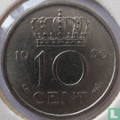 Niederlande 10 Cent 1956 - Bild 1