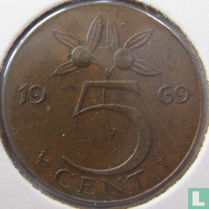Netherlands 5 cent 1969 (rooster) - Image 1