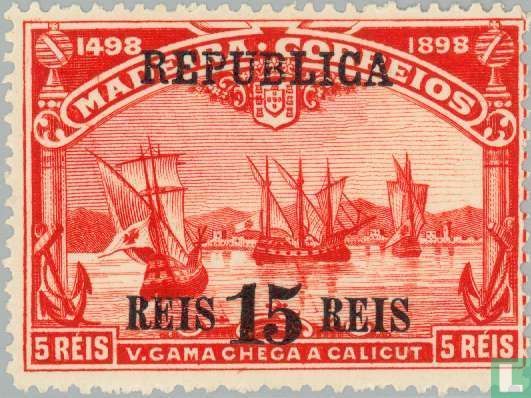 Vasco da Gama zegels Madeira opdr. REPUBLICA