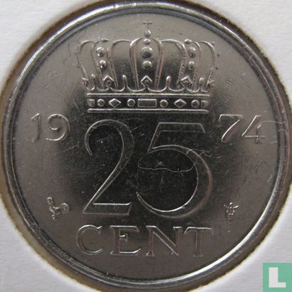 Nederland 25 cent 1974 - Afbeelding 1