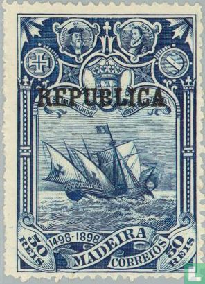 Vasco da Gama Briefmarken Madeira cmd. REPUBLICA