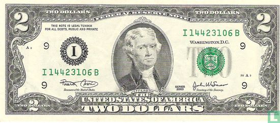 United States 2 dollars 2003 I - Image 1
