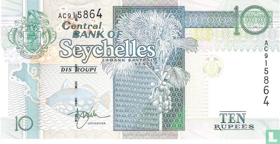 Seychellen 10 Rupees (P36a) - Afbeelding 1