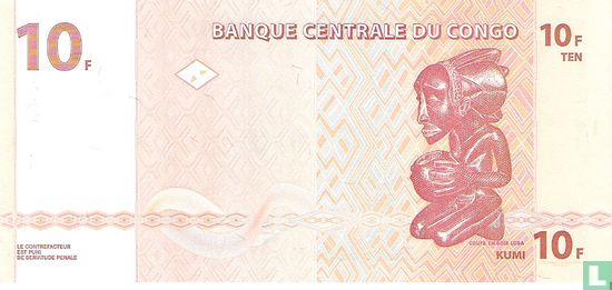 Congo 10 Francs - Afbeelding 2