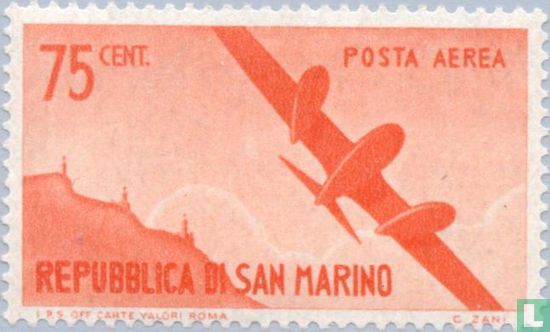 Flugzeug über San Marino