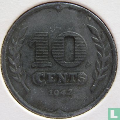 Netherlands 10 cents 1942 (type 2) - Image 1