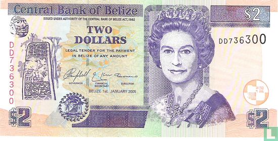 Belize 2 Dollars - Image 1