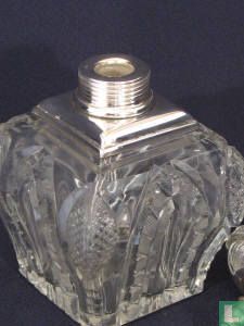 Victoriaanse parfumfles geslepen glas - Afbeelding 1