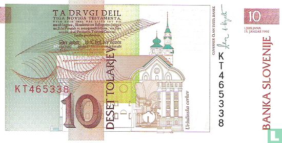 Slovenia 10 Tolarjev 1992 - Image 2