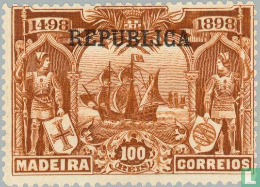 Vasco da Gama zegels Madeira opdr. REPUBLICA