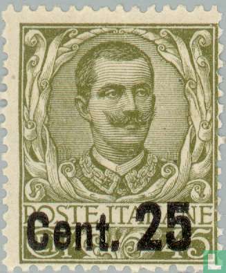King Victor Emanuel III with overprint