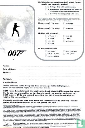 Die Another Day - MGM Home Entertainment DVD & James Bond Questionnaire - Bild 2