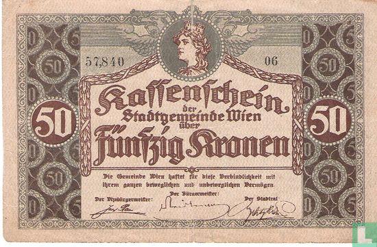 Wien 50 Kronen 1918  - Image 1