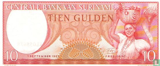 Suriname 10 Gulden 1963 - Afbeelding 1