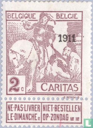 Caritas, avec surcharge "1911"