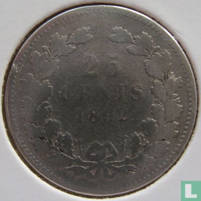 Nederland 25 cents 1892 - Afbeelding 1