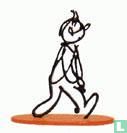 Alph-Art Tintin - 14 cm - socle orange