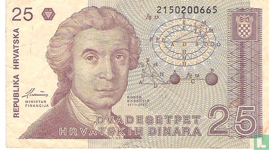 Croatie 25 Dinara 1991 - Image 1