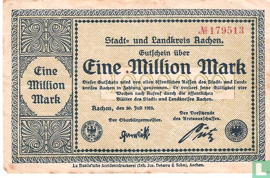 Aachen 1 Miljoen Mark 1923 - Afbeelding 1