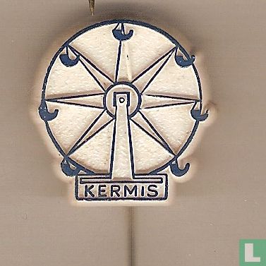 Kermis (Ferris wheel) [blue on white]