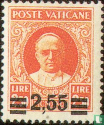 Pope Pius XI with overprint