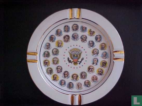 Asbak met 35 Amerikaanse presidenten