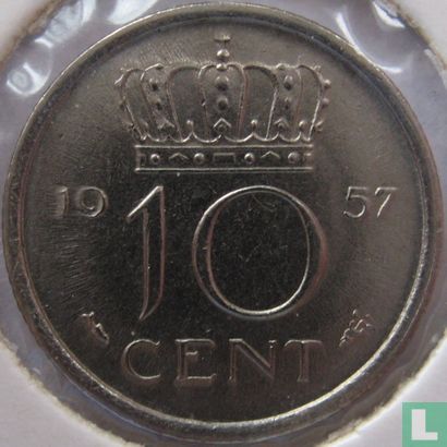 Nederland 10 cent 1957 - Afbeelding 1