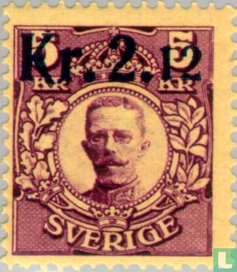 Koning Gustav V (met opdruk)