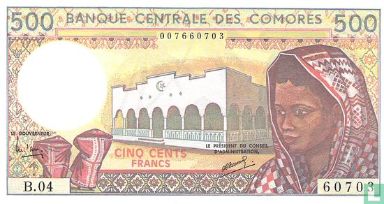 Comores 500 francs - Image 1