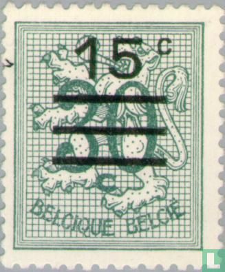 Figure on heraldic lion, with overprint