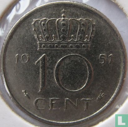 Nederland 10 cent 1951 - Afbeelding 1