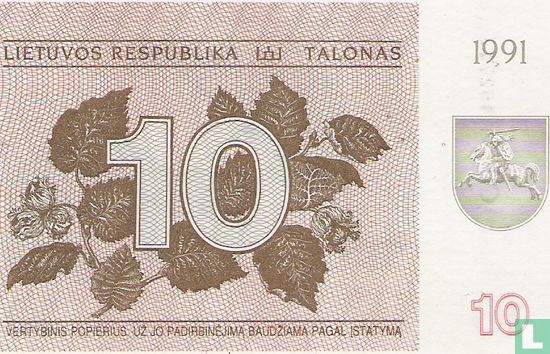Lithuania 10 Talonas - Image 1