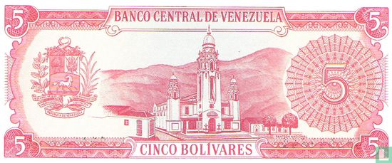 Venezuela 5 Bolívares 1989 (P70b) - Afbeelding 2