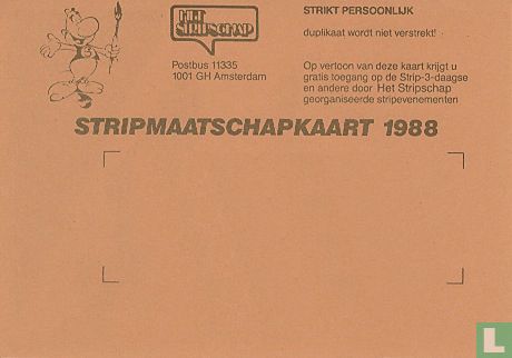 Stripmaatschapkaart 1988 - Image 2