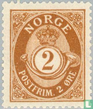 Posthoorn 'NORGE' in Antiqua 