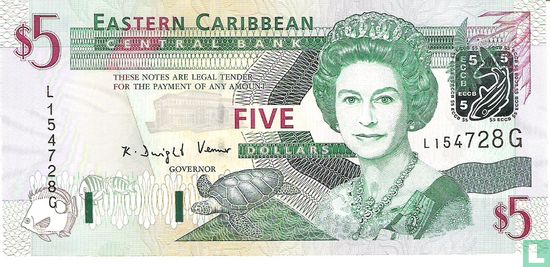 Oost. Caraïben 5 Dollars G (Grenada) - Afbeelding 1