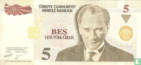 Türkei 5 New Lira 2005 (L1970) - Bild 1