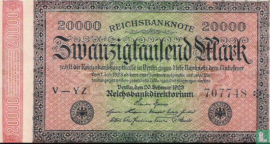 Germany 20,000 Mark (Watermark: G/D in stars) - Image 1