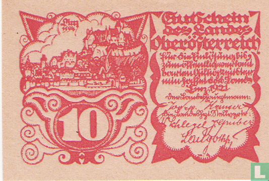 Oberösterreich 10 Heller ND (1920) - Afbeelding 1