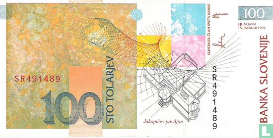 Slovenië 100 Tolarjev 1992 - Afbeelding 2